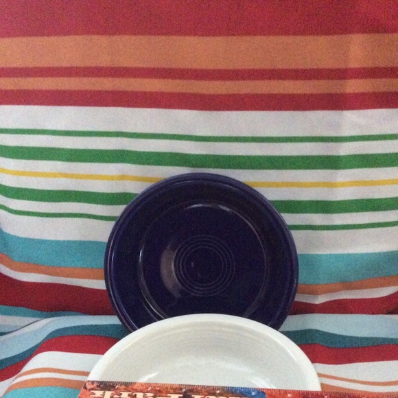 Fiestaware Pair of Soup Bowls Cobalt Blue & white - Picture 3 of 14